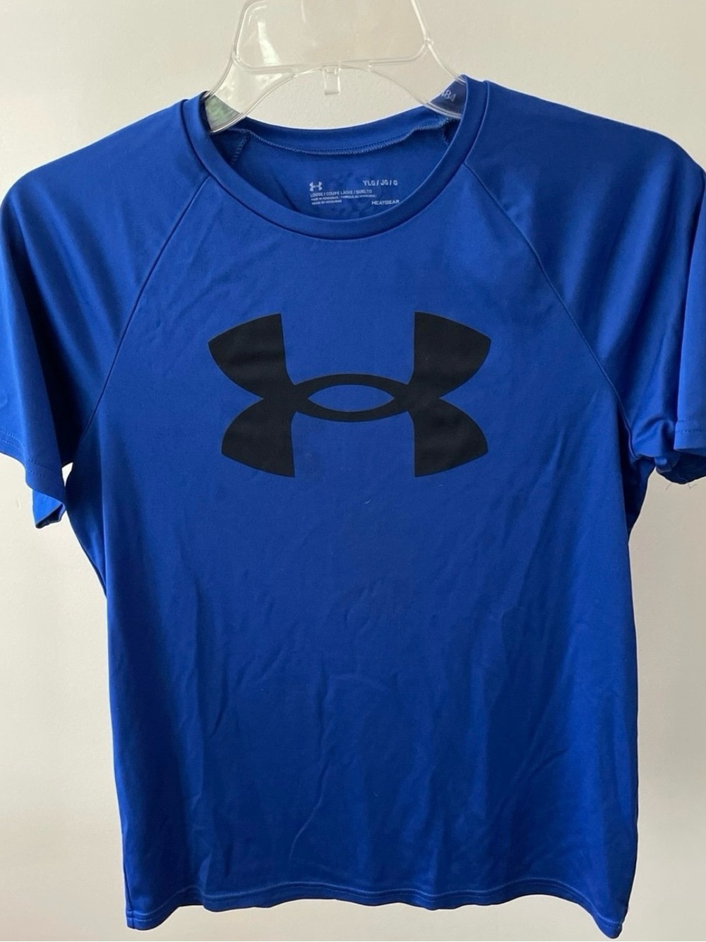 Under Armour Youth LG Short Sleeve T-shirt Blue Heat Gear